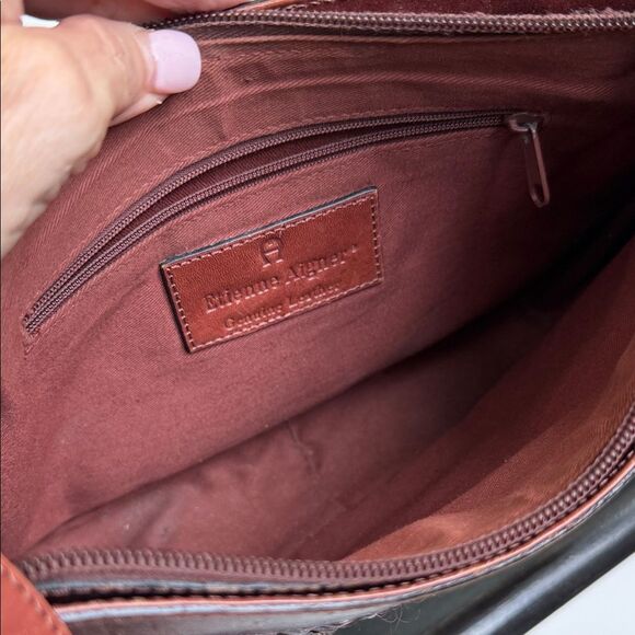 Etienne Aigner Genuine Leather Woven Shoulder handbag  Purse vintage vibe - Picture 13 of 13